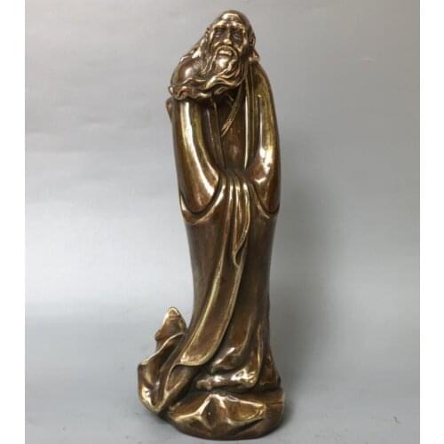 China brass archaize Taoist Founder Lao tze crafts statue