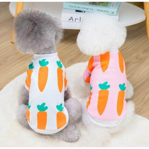 Pet Costume French Bulldog Puppy Dog Costume Cotton Soft Sweatshirt Cute Carrot Print T-shirt Appareling Pet Neccessity