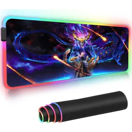 Xxl Mouse Pad Gamer Rgb Gaming Setup Rgb Desk Mat Backlit Mat Led Light Lol League of Legends Rgb Keyboard Mousepad Rgb Carpet