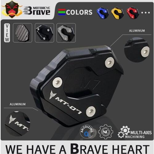 LOGO MT-07 For Yamaha MT 07 2014 2015 2016 2017 2018 2019 2020 2021 Side Stand extension Enlarge Plate Pad Accessories