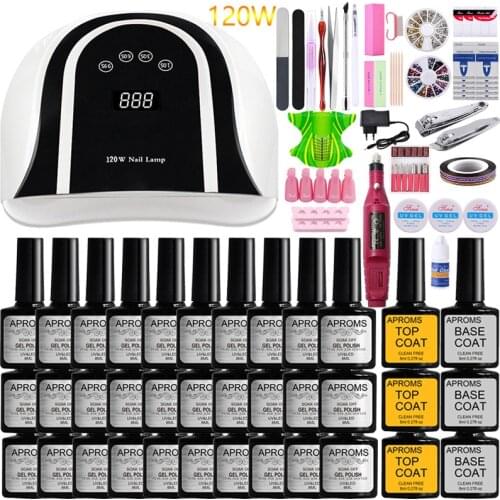 Manicure Set Nail Set Nail Kit Soak Off Set Nail Gel Polish Electric Nail Drill Machine UV LED Nail Lamp Dryer Salon Nail Tools