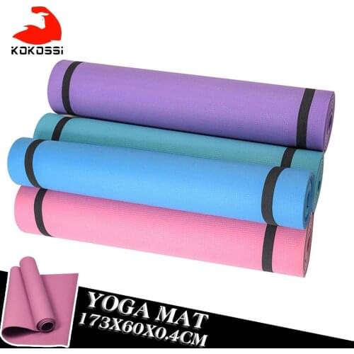 KoKossi Fashion Yoga Mat Size 173x60x0.4cm Non-slip Slimming Exercise Fitness Gymnastics Mat Body Building Esterilla Pilates