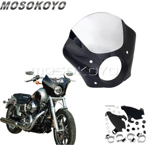 Motorcycle Gauntlet Headlight Fairing Clear Windshield for Harley Sportster Iron 883 1200 Roadster Nightster Seventy Two 1986-15