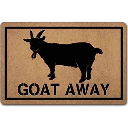 Outdoor Door Mats Goat Away Doormat Welcome Door Rugs (23.6 X 15.7 in) Non-Woven Fabric Top with a Anti-Slip Rubber Back. Door R