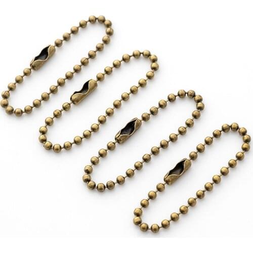 Wholesale Ancient Bronze Iron Bead Chain for Hanging Labels On Small Items 10 CM Long and 2.4 MM Wide DIY Accessories