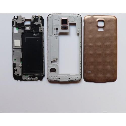 Original Full Housing Front Plate Frame Holder Bezel + Back Cover Case+Middle Frame For Samsung Galaxy S5 G900F G900H G900P/M/T