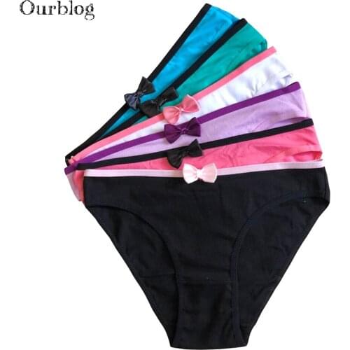 OURBLOG Womens Briefs Sexy Panties Ladies Briefs Ladies,Cotton Women Striped Cotton Briefs Underwear 5pcs /lot SIZE M L XL