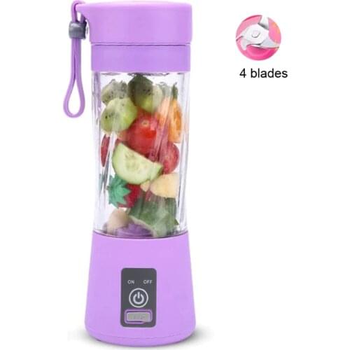 Protable Mini Juicer Cup Single Serve Personal Size Blender USB Rechargeable 380ml Fruit Mixing Machine Multifunction Juice