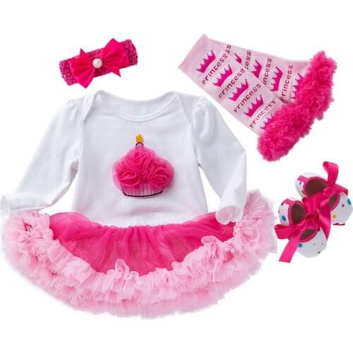 Newborn Dress Infant Baby Clothes Dress Girl Wedding Dress Set Flower Girl Kids 2020 Fashion Long Sleeve Tutu Dress Clothing Set