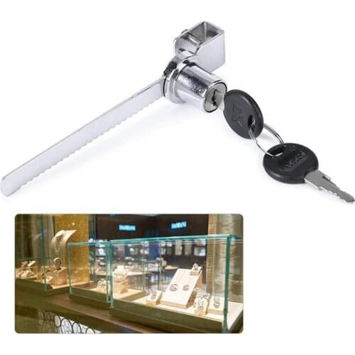 Sliding Window Glass Cabinet Lock With Key For Mobile Showcase Display Case Furniture Glass Push Door Hardware Locks