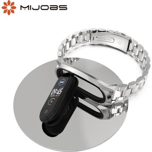 Strap For Xiaomi Mi Band 5 4 3 Wrist Metal Bracelet Screwless Stainless Steel Xiomi Miband 3/4/5 Wristbands NFC Global Version
