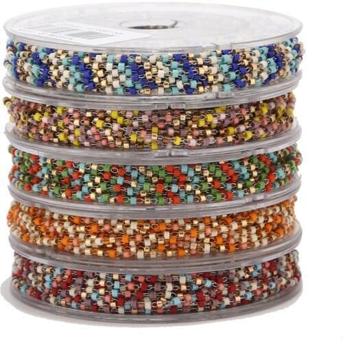 Handmade Mixed Color Stainless Steel Cable Chain Link in Bulk for Necklace Jewelry DIY Accessories