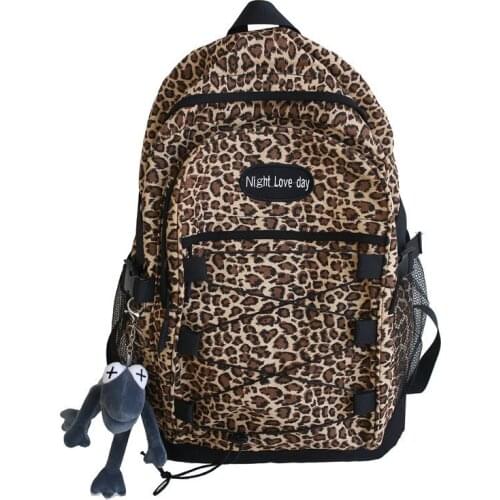 Leopard print school bags for boys travel rugzak girls rucksack women backpack men bag sac à dos femme sacoche bandoulière zaino