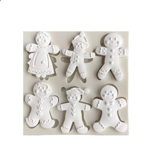 Gingerbread Man Christmas Series Silicone Mold Fondant Cake Mold Chocolate Candy Clay Mold Kitchen Cooking Tools