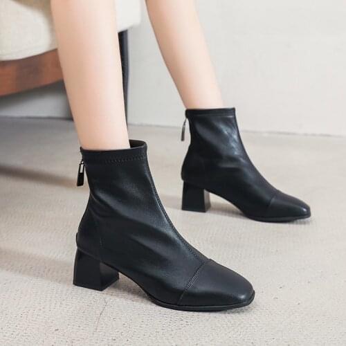 Sexy Party High Heels Brand Design Pumps High Quality Ladies Shoes Autumn Female Heel Luxury Boots Women Shoes Soft Leather Bota