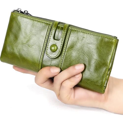 Large Capacity Women Genuine Leather Wallets Female Multifunctional long Zipper Money Bag Coin Card holders Phone Wallet Clutch