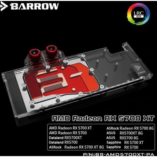 Barrow Water Block for AMD Radeon RX 5700 / 5700XT GPU Card / Full Cover GPU Copper Heatsink / 5V 3PIN Connector BS-AMD5700XT-PA