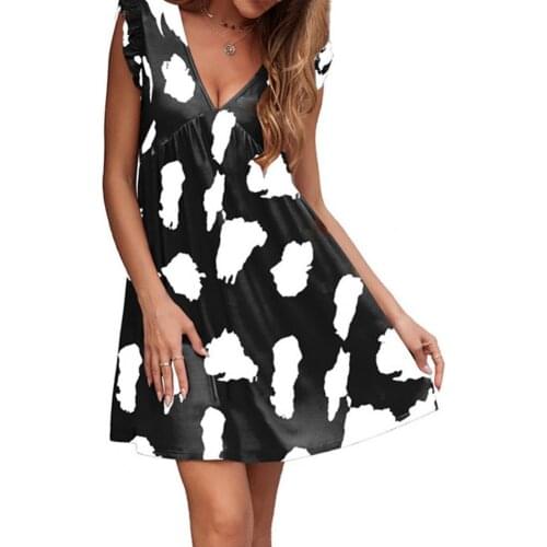 Women Elegant Dress Elastic Ruffles Cotton Blend Loose T Shirt Ruffle Dress for Party dresses Loose Beach Dresses Vestidos