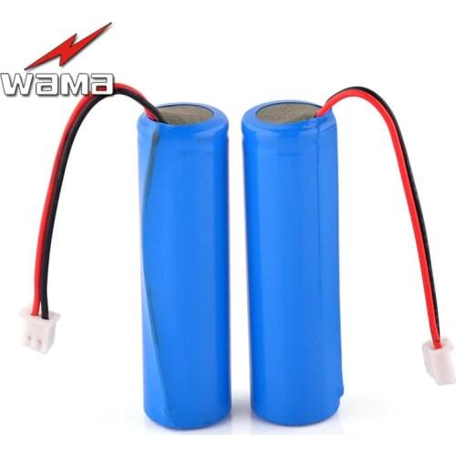 2x Wama 2600mAh 18650 Protected PCB 3.7V Li-ion Lithium 1S Rechargeable Battery Packs for Flashlight DIY Loudspeaker FM Radio