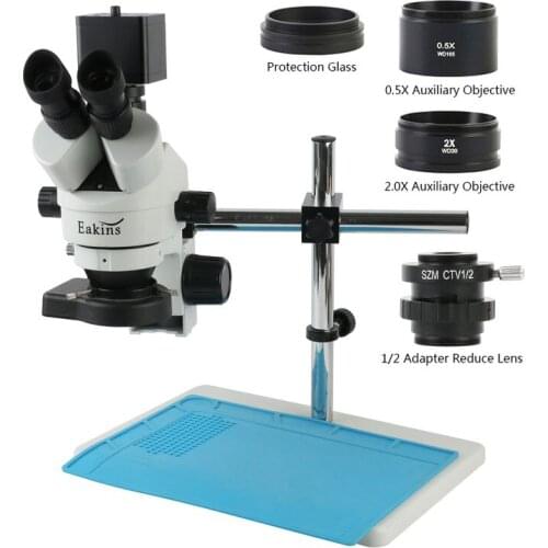 3.5X-90X Simul-Focal Trinocular Stereo Microscope 1080P 200W HD HDMI Video Camera For Phone PCB Soldering Repair
