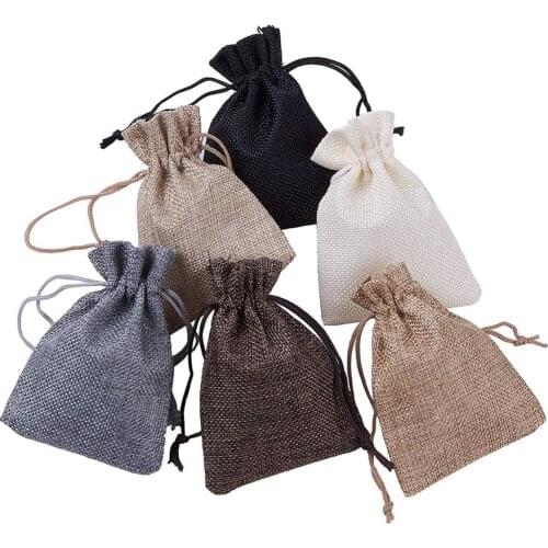 Pandahall 30pcs Burlap Bag Packing Jewelry Pouches Drawstring Bag Gift Bag Candy Packing Storage Wedding Party Christmas 10x14cm
