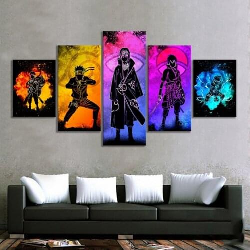 5 Pcs Canvas Wall Art Anime NRT Ninja Characters Modular Pictures for Living Room Home Decoration Modern Poster Decor Paintings