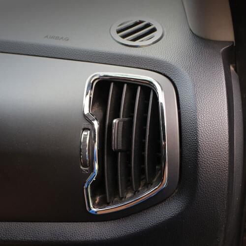 Color My Life 2Pcs Car Chrome Interior Air Vent Outlet Conditioning Trim Sticker for Kia Sportage R Sportager 2012 - 2015 Parts