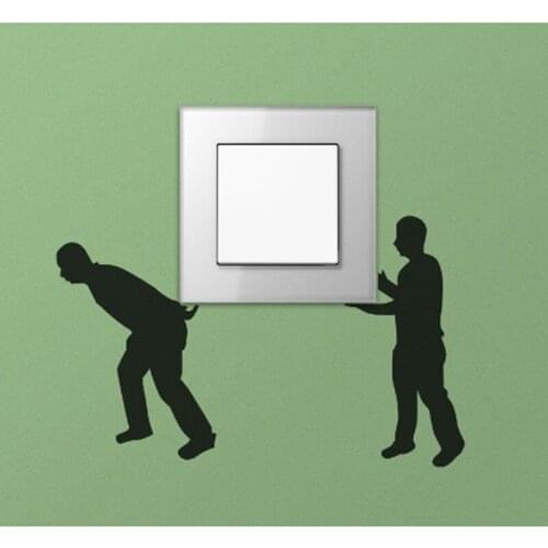 Moving Men Creative Vinyl Decor Switch Sticker Wall Decal 5WS0067