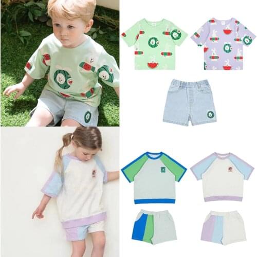 Kids T Shirts 2021 PS Brand New Summer Boys Girls Cute Watermelon Print Short Sleeve T Shirts Baby Toddler Cotton Tops Tees