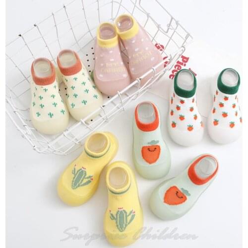 Childrens Socks Shoes Baotou Baby Fashion Sock Shoes Boy Girl Cartoon Warm Floor Socks Rubber Sole Shoes Anti-slip First Walker