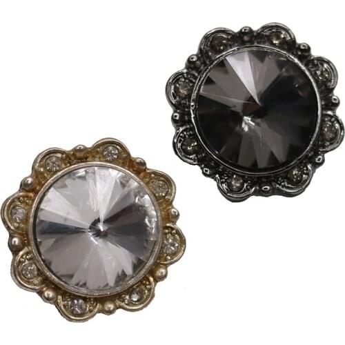 Good quality 24mm metal rhinestones button with sweater coat decoration button accessories DIY 1Pcs/Lot SP-0100