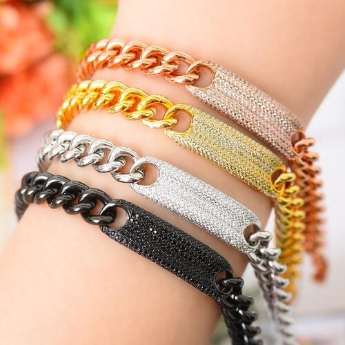 Personality Nice Shiny CZ Fine Chains Bangle Women man couple bracelet Best Super Gift for Friends Lover unexpect surprise