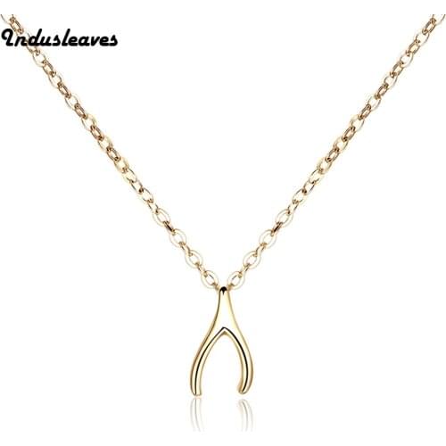 Indusleaves Fashion Jewelry New Necklace for Women Female Wish Bone Bohemian Chain Necklace Choker Party Gift