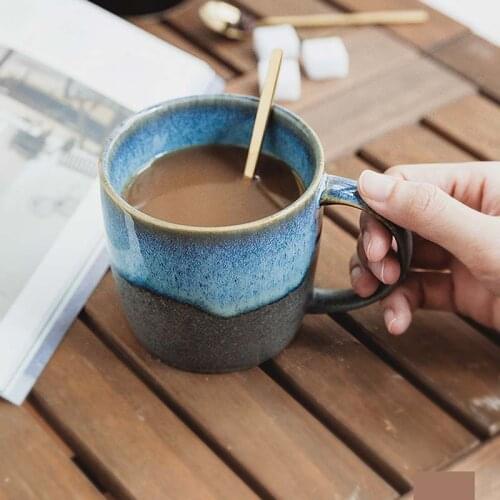 Creative Retro Mug Coffee Cup Ceramic Cup Home Simple Breakfast Cup Milk Oatmeal Cup Water Cup Tea Cup