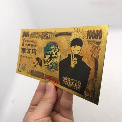 Cool 5 Designs Ju-jutsu-Kai-sen-Go-jo Sat-oru Anime Designed Gold Banknote for Fans Gifts and Collection