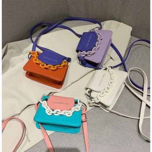 Summer Color Contrast Mini Bag 2021 New Shoulder Messenger Crossbody Bag Chain Small Square Bag