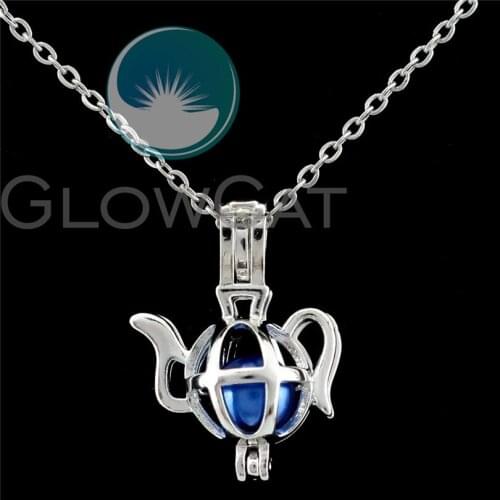 K812 Copper Flagon Wine Pot Beads Cage Perfume Essential Oil Diffuser Stone Pearl Cage Locket Necklace Pendants for Oyster