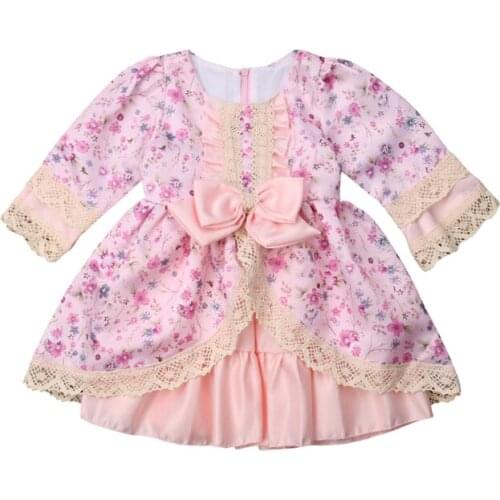 Cute Kids Wedding Dresses For Girls Floral Lace Mini Dress Ball Gown Children Dress Girls Dresses Winter Princess Party Clothes