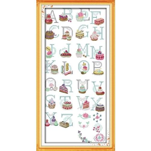 Cake letters cross stitch kit English word Aida count 18ct 14ct 11ct print embroidery DIY handmade needlework supplies bag