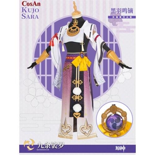 New Game Genshin Impact Kujou Sara Cosplay Costume Female Fashion Combat Uniforms Activity Party Role Play Clothing XS-XL