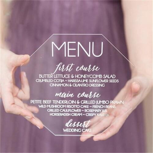 Billboard Clear Menu Table Name Plate Presentation Wedding Birthday Party Menu Text Customprinting Letter Acrylic Number Sheet