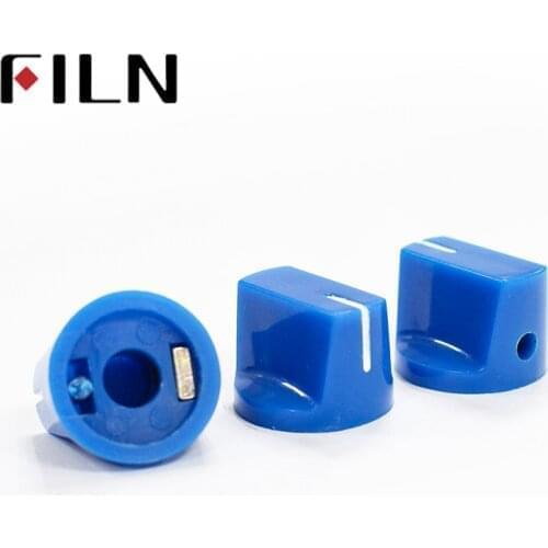 Blue 6.35mm shaft with SCREW Effector KONB Guitar Knob fluted slide Potentiometer Pedal Knobs