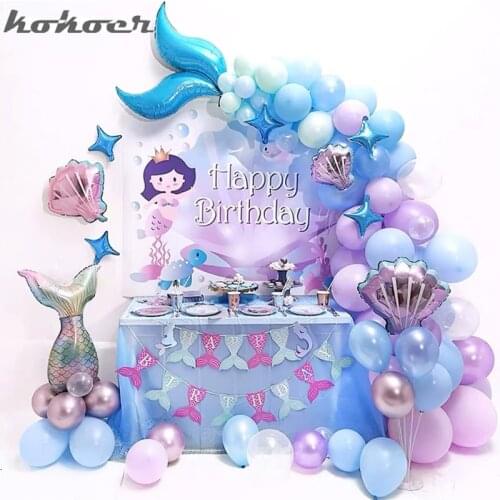 Mermaid Series Disposable Tableware Set Table Decoration Paper Straws/Cup/ Plate Kid Gift For Wedding/Birthday/Party Supplies