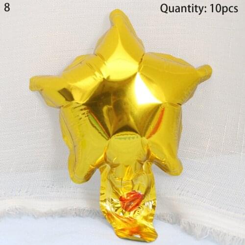 Balloons 10pcs 5-inch Heart-shaped Pentagram Aluminum Foil Balloons Wedding Room Birthday Party Decorations