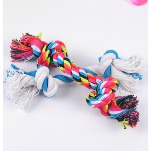 Pet dog rope knot toy double knot cotton rope pet cat and dog molar bite resistant cotton rope knot