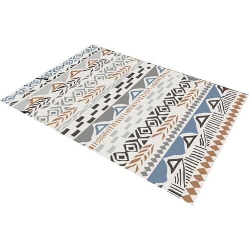 Modern Minimalist Nordic Style Rectangular Printed Carpet Floor Mats Children Crawling Coffee Table Living Room Mat Bedroom Rug
