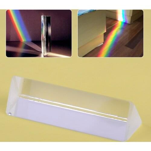 LETAOSK 3" Triangular Prism Optical Spectrum Glass for Photography Physics Teaching Experiment
