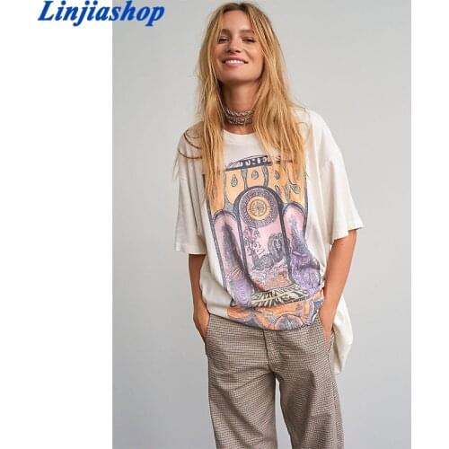 Linjiashop Spring summer women long tshirt oversized cotton short sleeve O neck top new fashion female T-shirt