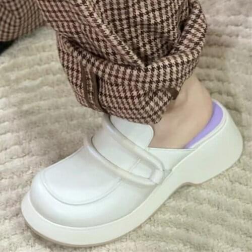 Womens Baotoe Platform Mules Slippers Slides Slingbacks Shoes Chunky High Heel Korean Styles 3Colors New 2021