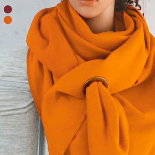 Women Autumn Winter Elegant Solid Color Soft Neck Wrap Cotton Warm Multi-purpose Scarf Shawl Female Casual Scarves